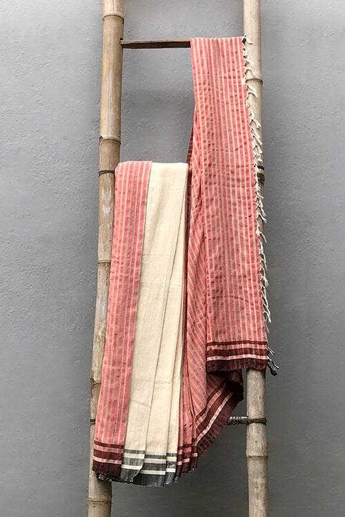 Manjushree' Handwoven Cotton-Silk Stripe Saree-27
