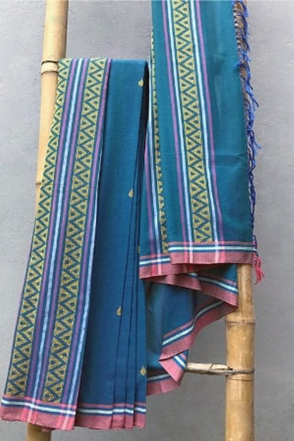 Lavanya' Handwoven Extra Weft Cotton Saree-17