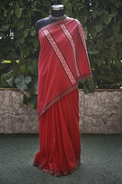 Lavanya' Handwoven Extra Weft Cotton Saree-15