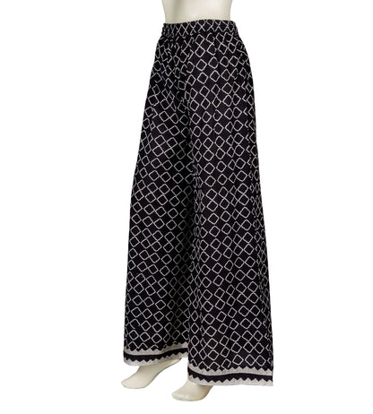 Retro Style Temple Embroidered Hand Block Printed Wide Leg Palazzos