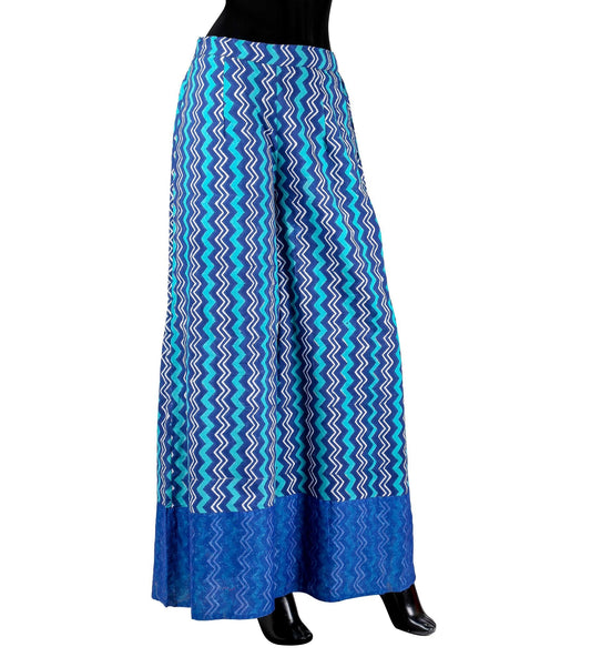 Blue Stripe Hand Block Printed Palazzo