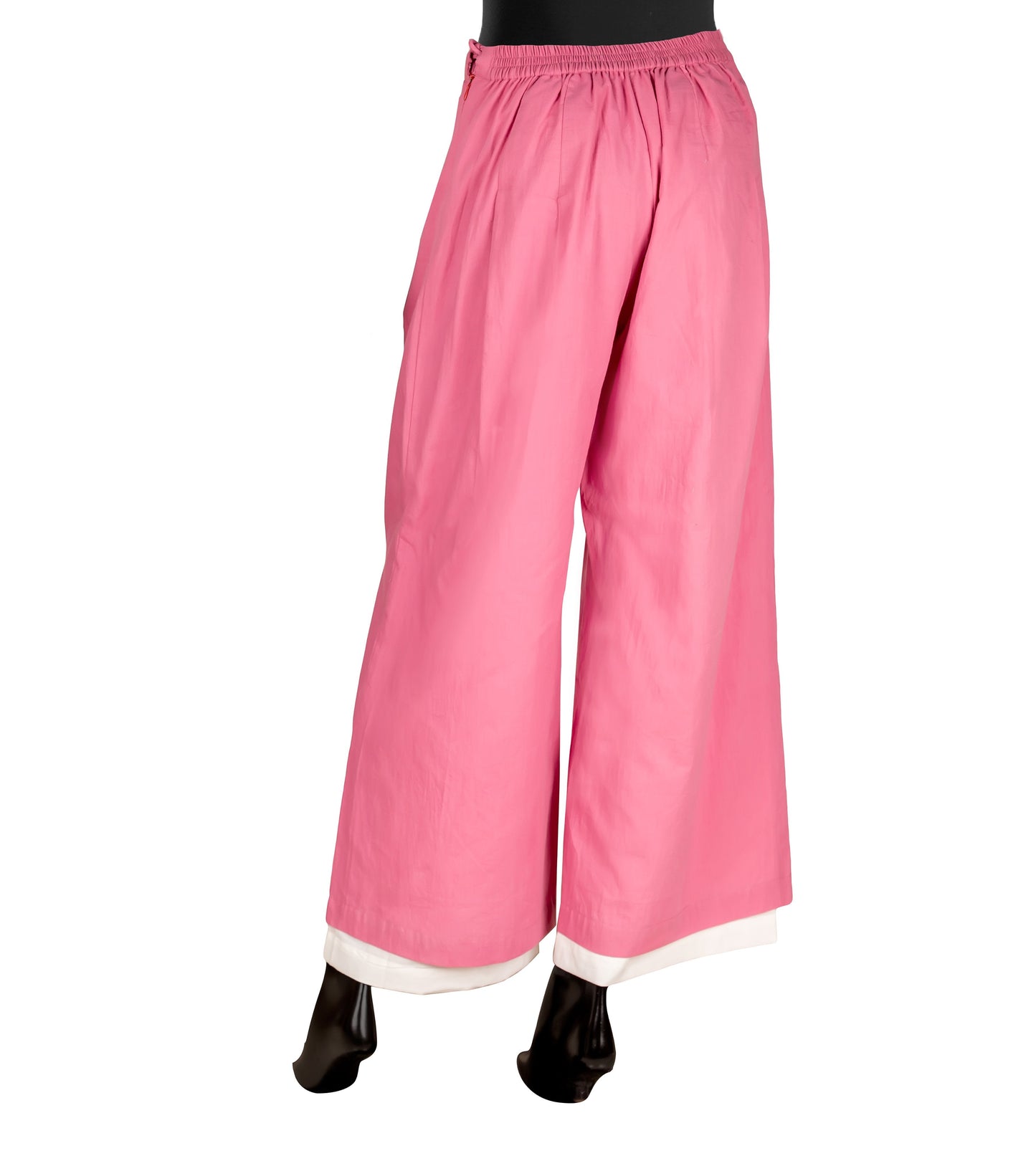 Off White and Pink Double Layered Palazzo Pants
