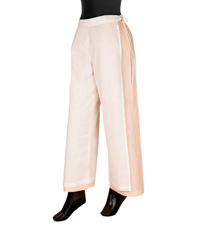 Off White and Peach  Double Layered Palazzo Pants
