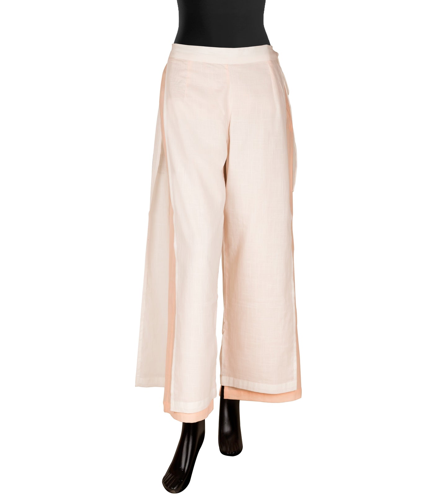 Off White and Peach  Double Layered Palazzo Pants