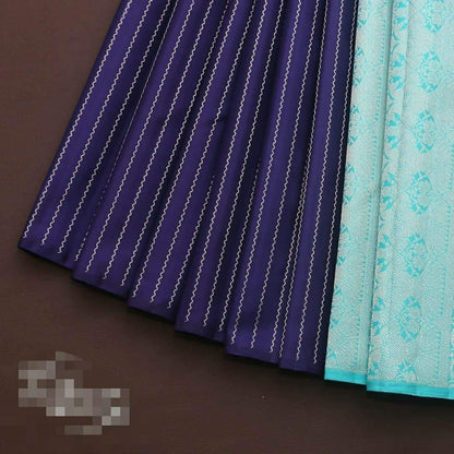 Kanchipuram  Dark-Blue Silk elegant and stunning Saree