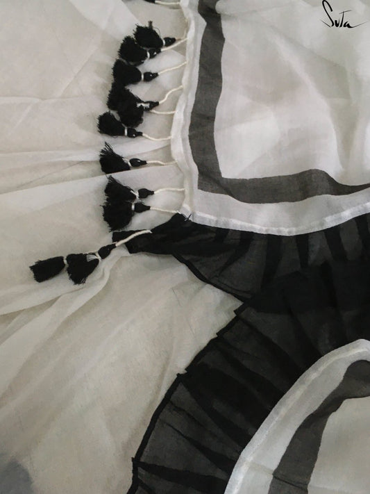 Pleats or ruffles on white