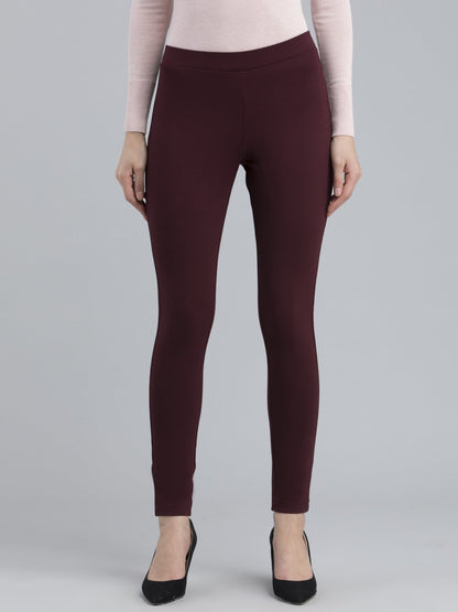 4 Way Stretch Skinny Fit LivIn Jeggings - Maroon