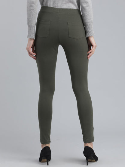 4 Way Stretch Skinny Fit LivIn Jeggings - Olive
