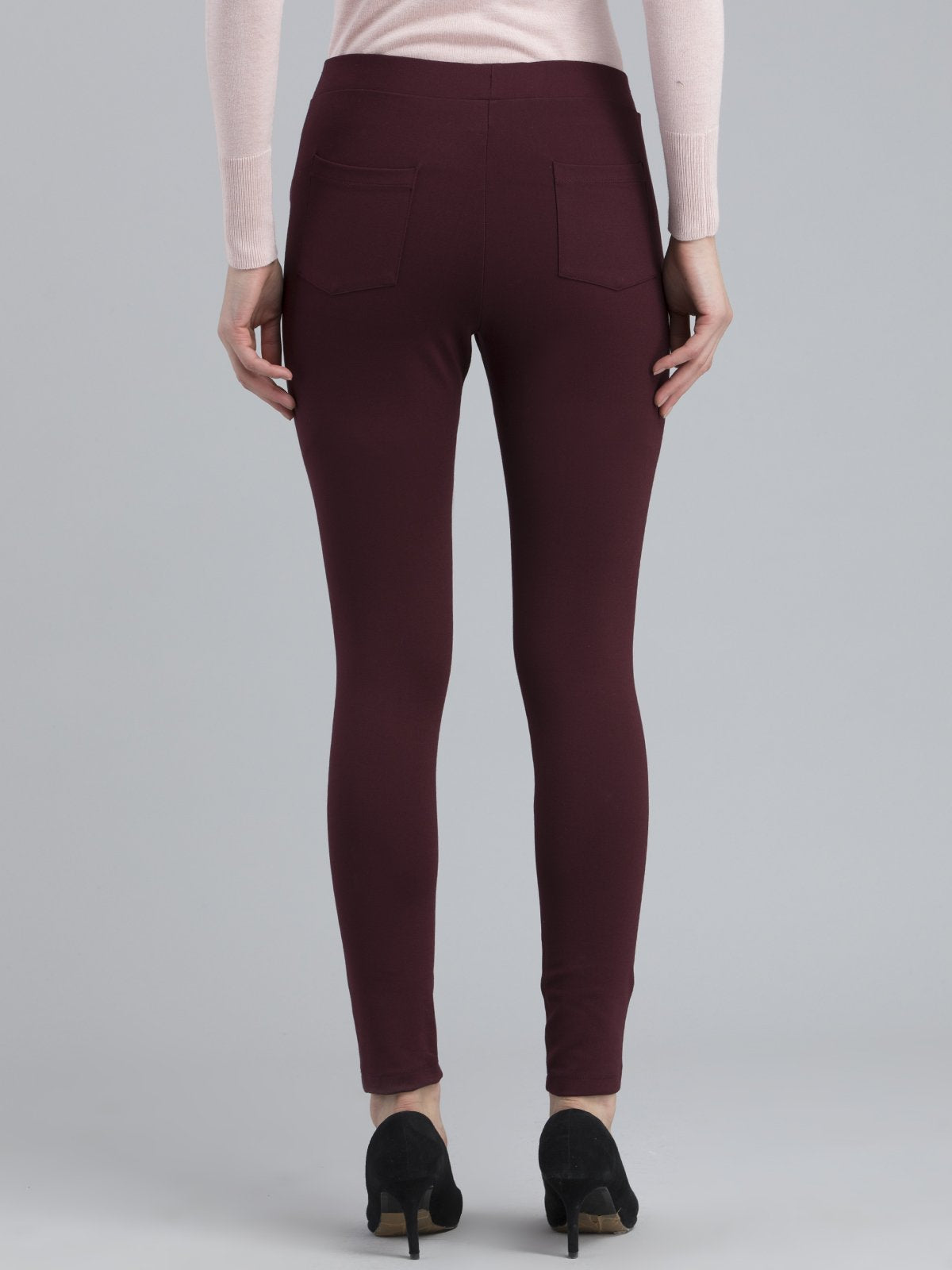 4 Way Stretch Skinny Fit LivIn Jeggings - Maroon