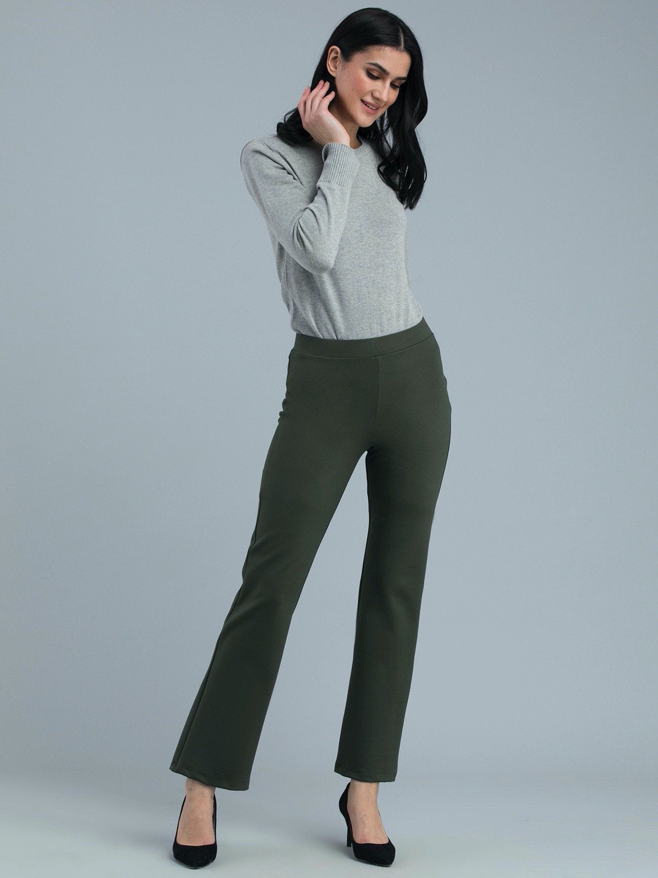 4 Way Stretch Bootcut LivIn Jeggings - Olive
