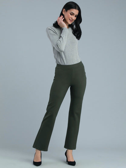 4 Way Stretch Bootcut LivIn Jeggings - Olive