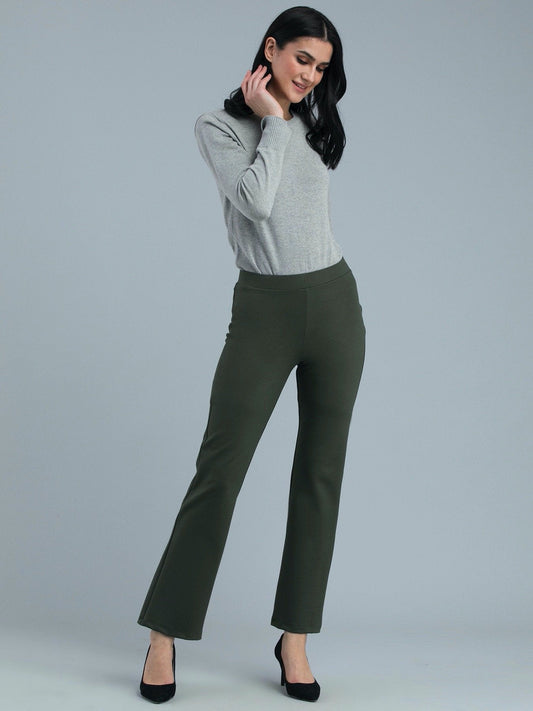 4 Way Stretch Bootcut LivIn Jeggings - Olive
