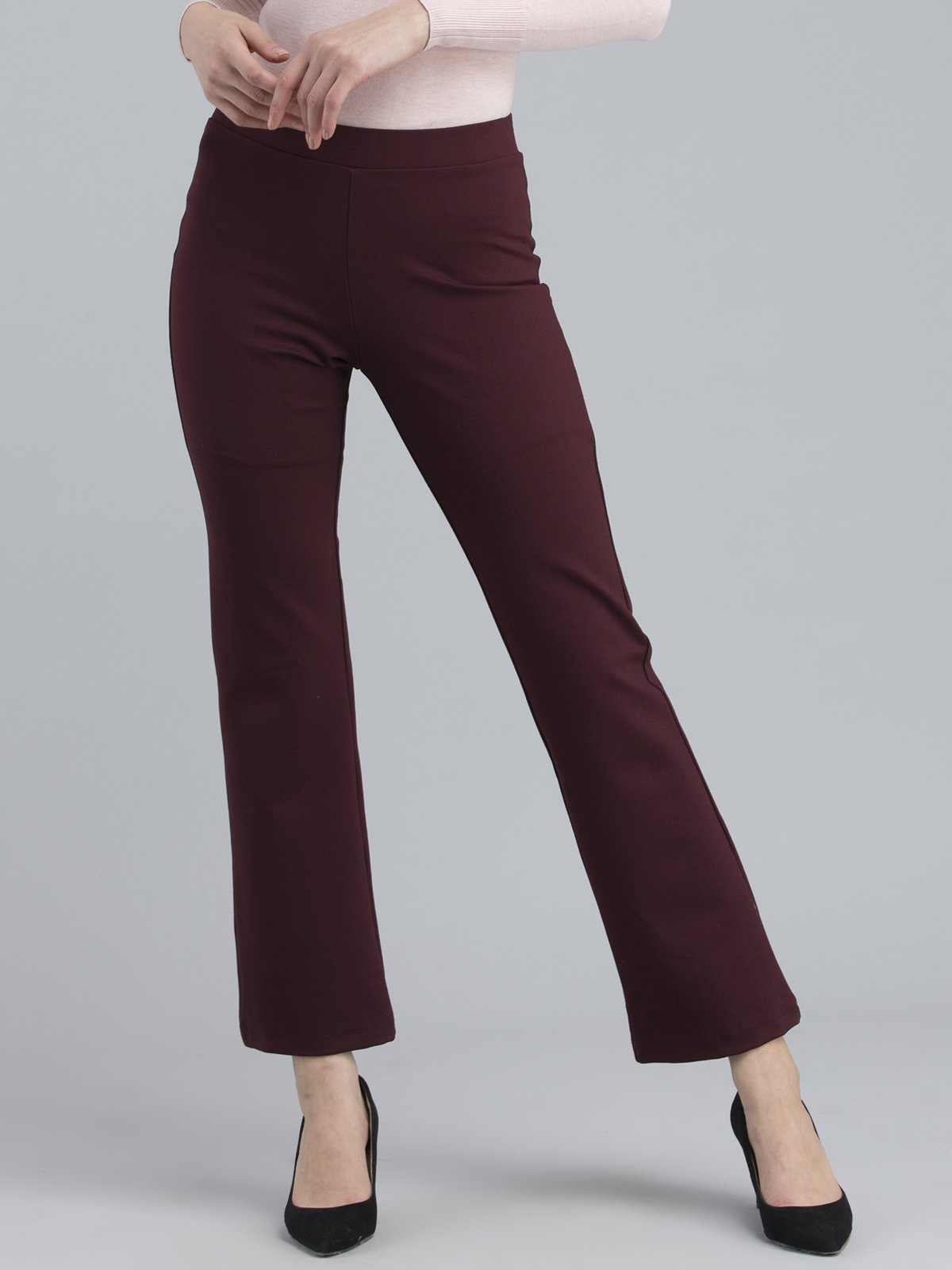 4 Way Stretch Slim Fit LivIn Jeggings - Maroon