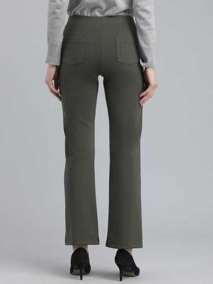 4 Way Stretch Bootcut LivIn Jeggings - Olive