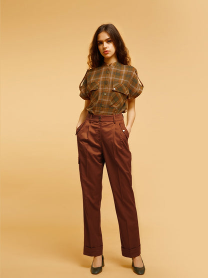 Straight Fit Pants - Rust