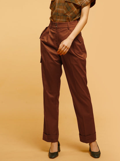 Straight Fit Pants - Rust