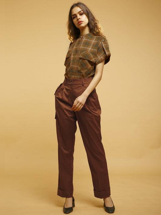 Straight Fit Pants - Rust