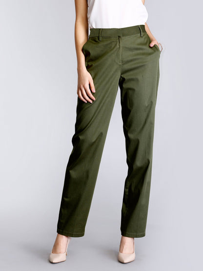 Straight Fit Pants - Olive