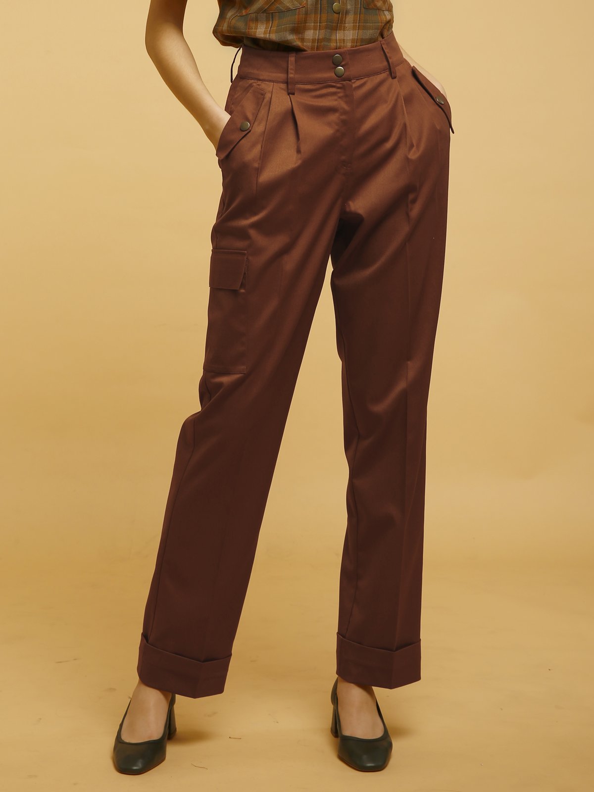 Straight Fit Pants - Rust