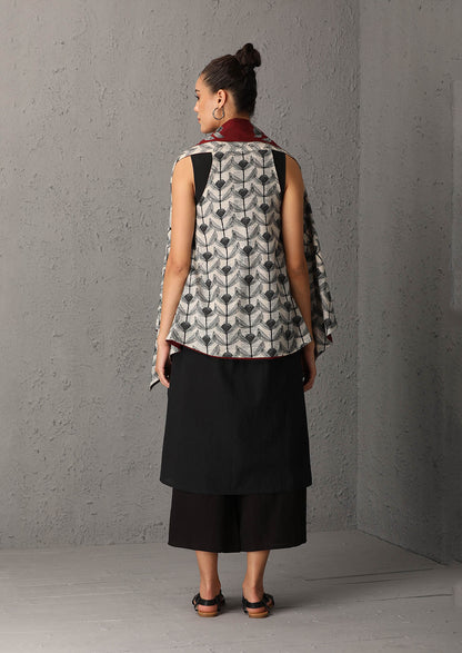 Printed cape with inner & palazzo (SW-36A)