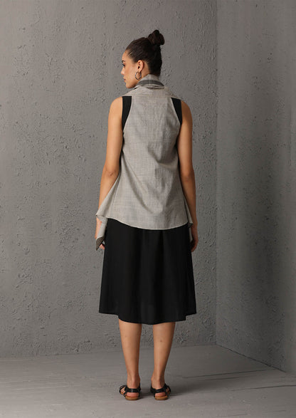 Grey cape with inner and palazzo (SW-36B)