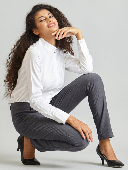 Essential Comfort Trousers - Blue Grey Melange