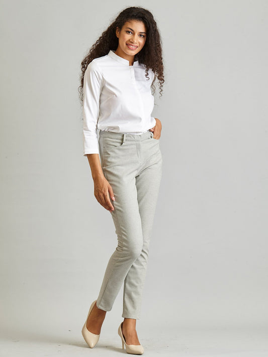 Essential Comfort Trousers - Light Grey Melange