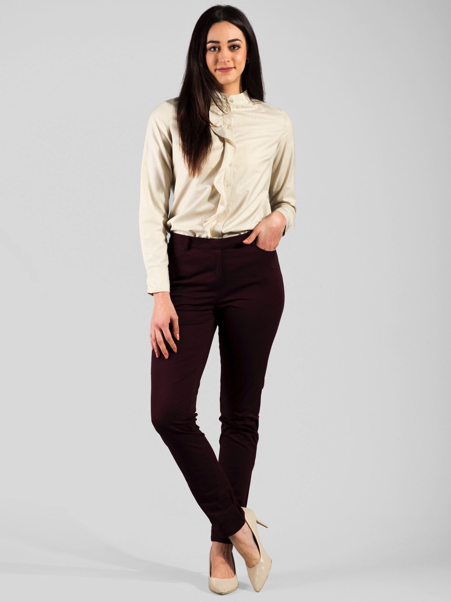 Essential Comfort Trousers - Maroon