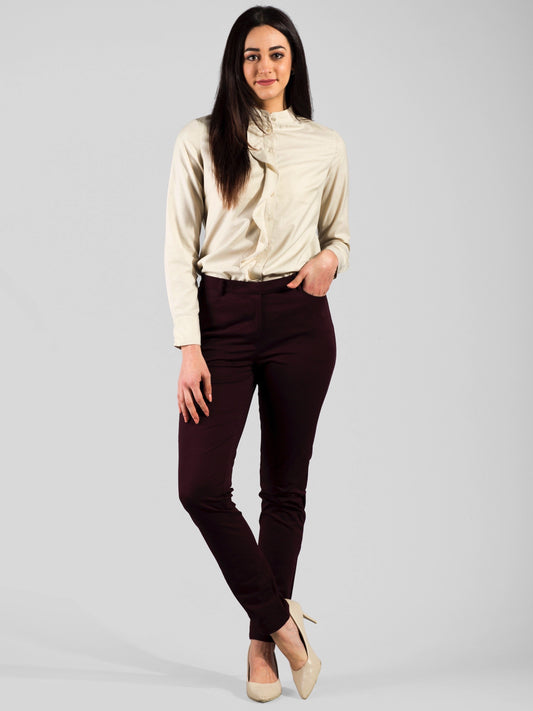Essential Comfort Trousers - Maroon