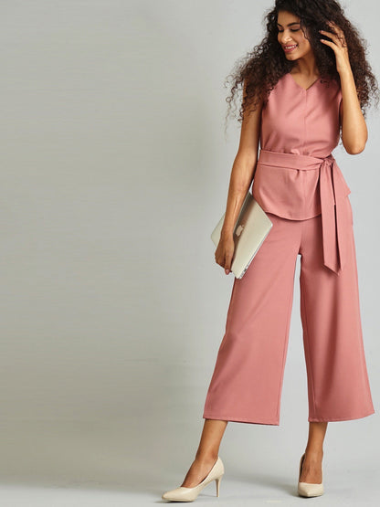 Side Zipper Culottes - Pink