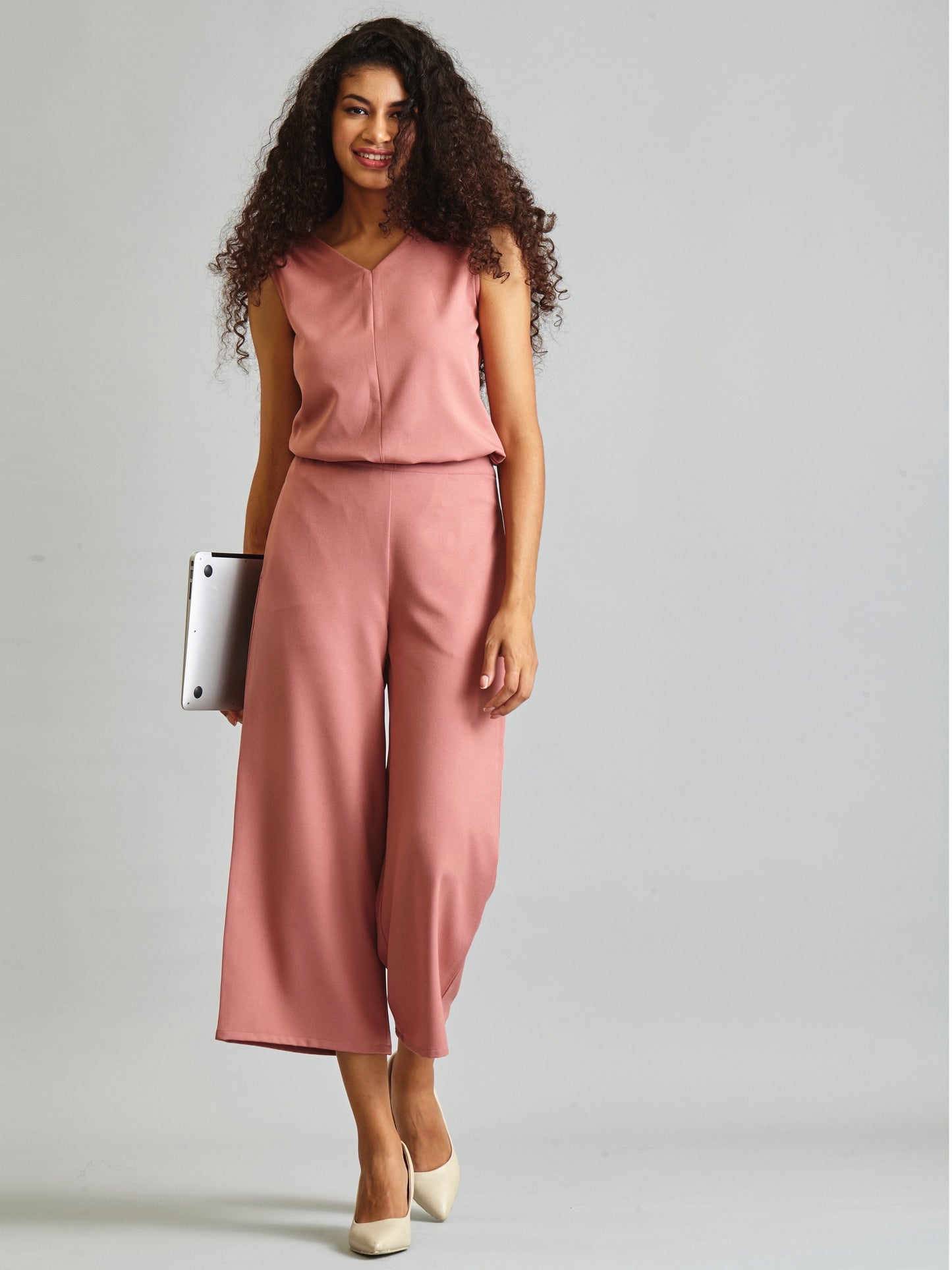 Side Zipper Culottes - Pink