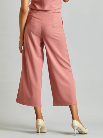 Side Zipper Culottes - Pink