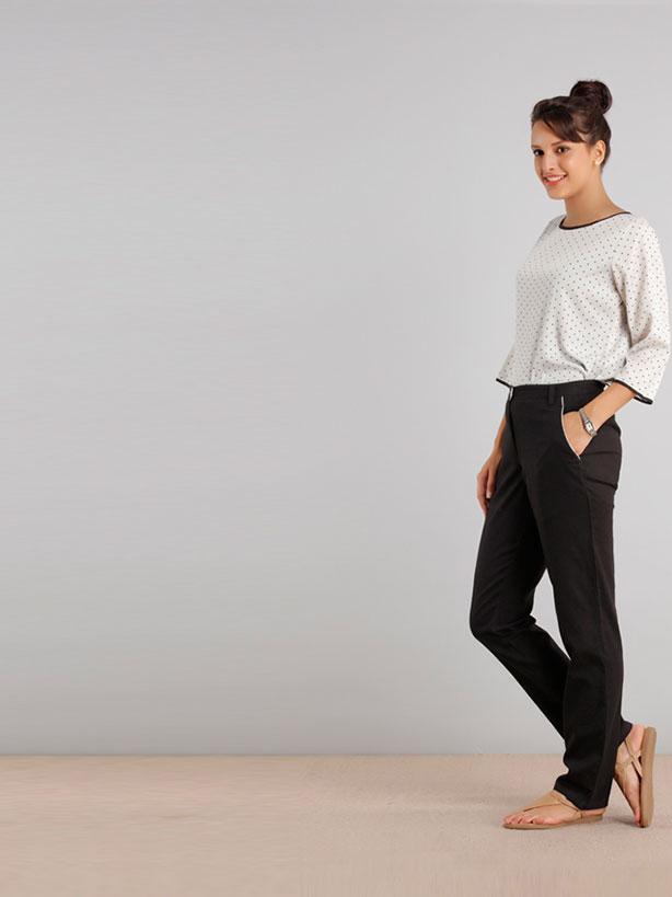 Relaxed Linen Pants - Black