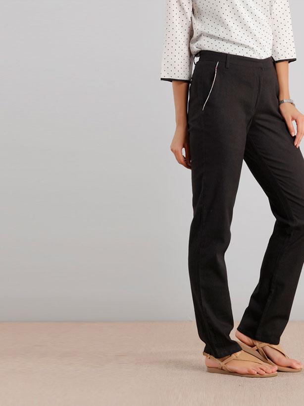 Relaxed Linen Pants - Black