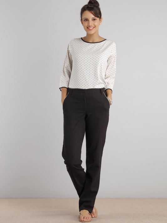 Relaxed Linen Pants - Black