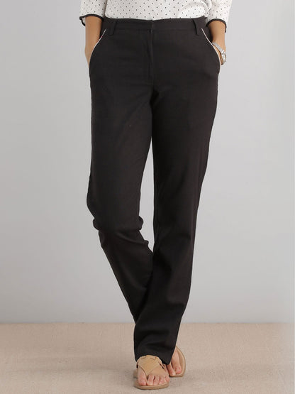 Relaxed Linen Pants - Black