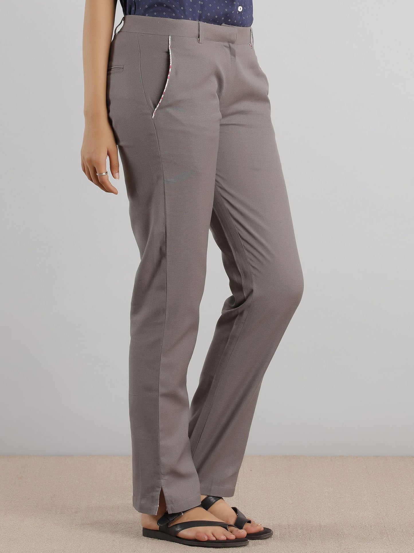 Relaxed Linen Pants - Grey