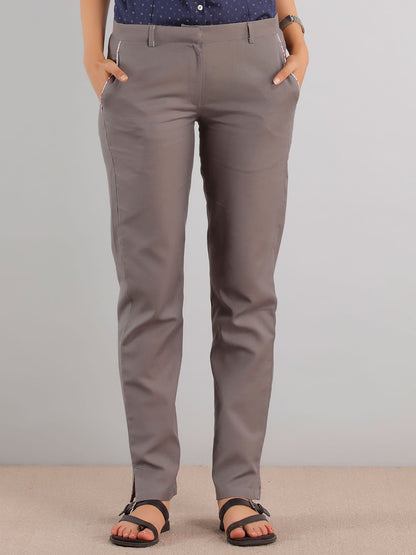 Relaxed Linen Pants - Grey
