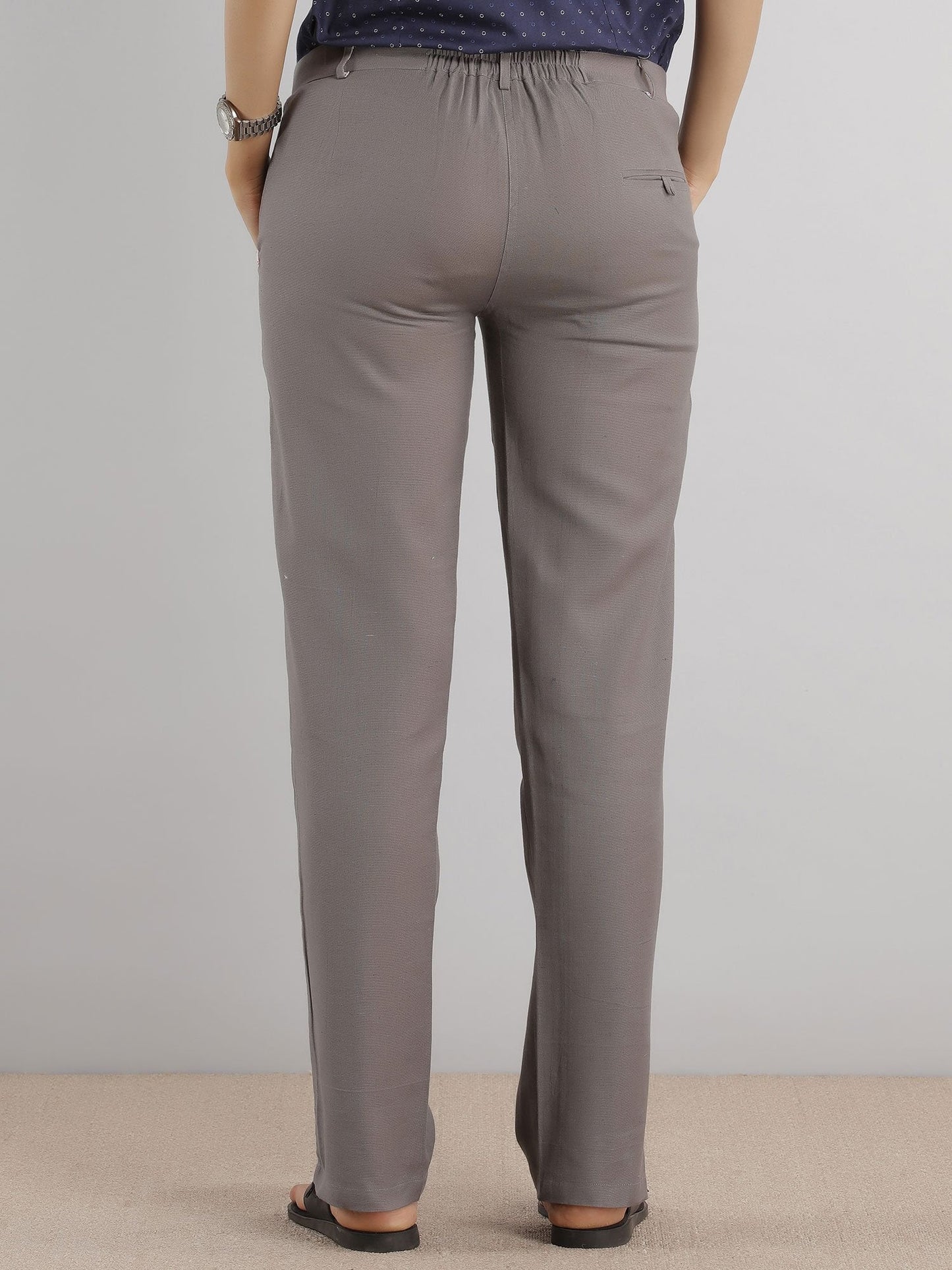 Relaxed Linen Pants - Grey