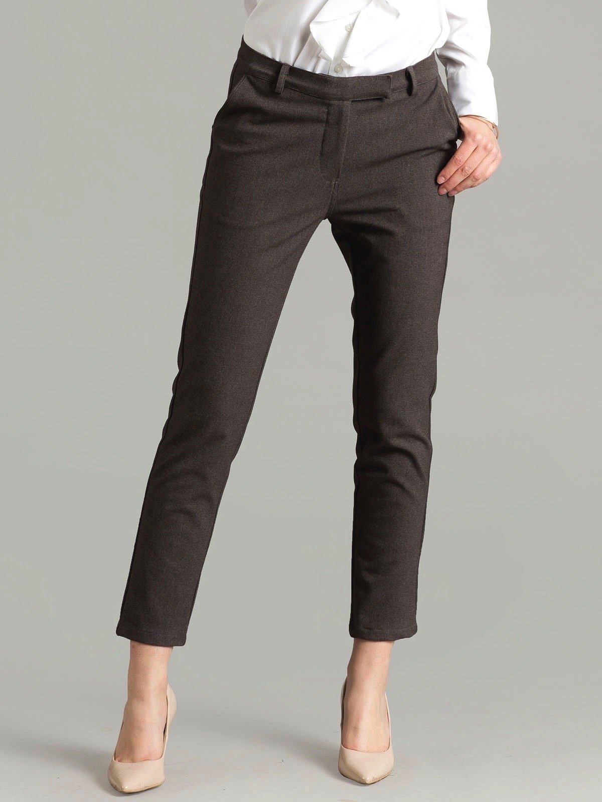 Essential Comfort Crop Pants - Brown Grey