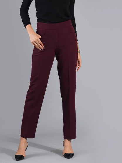 Essential Easy Care Work Trousers - Maroon