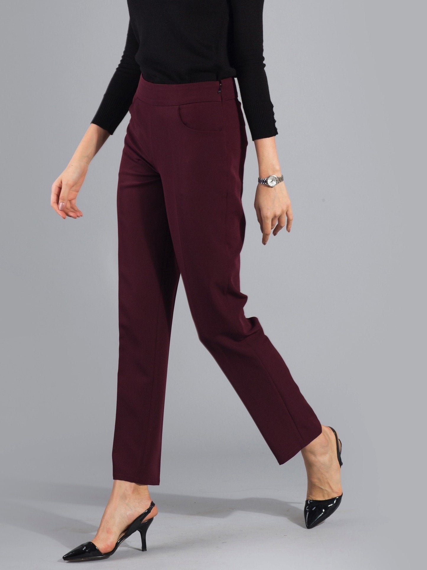 Essential Easy Care Work Trousers - Maroon