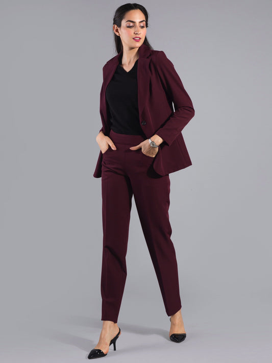 Essential Easy Care Work Trousers - Maroon