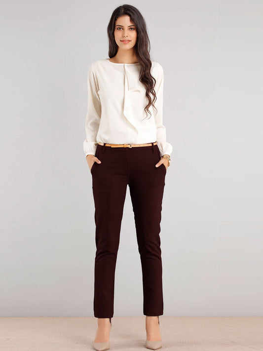 Essential Comfort Trousers - Maroon