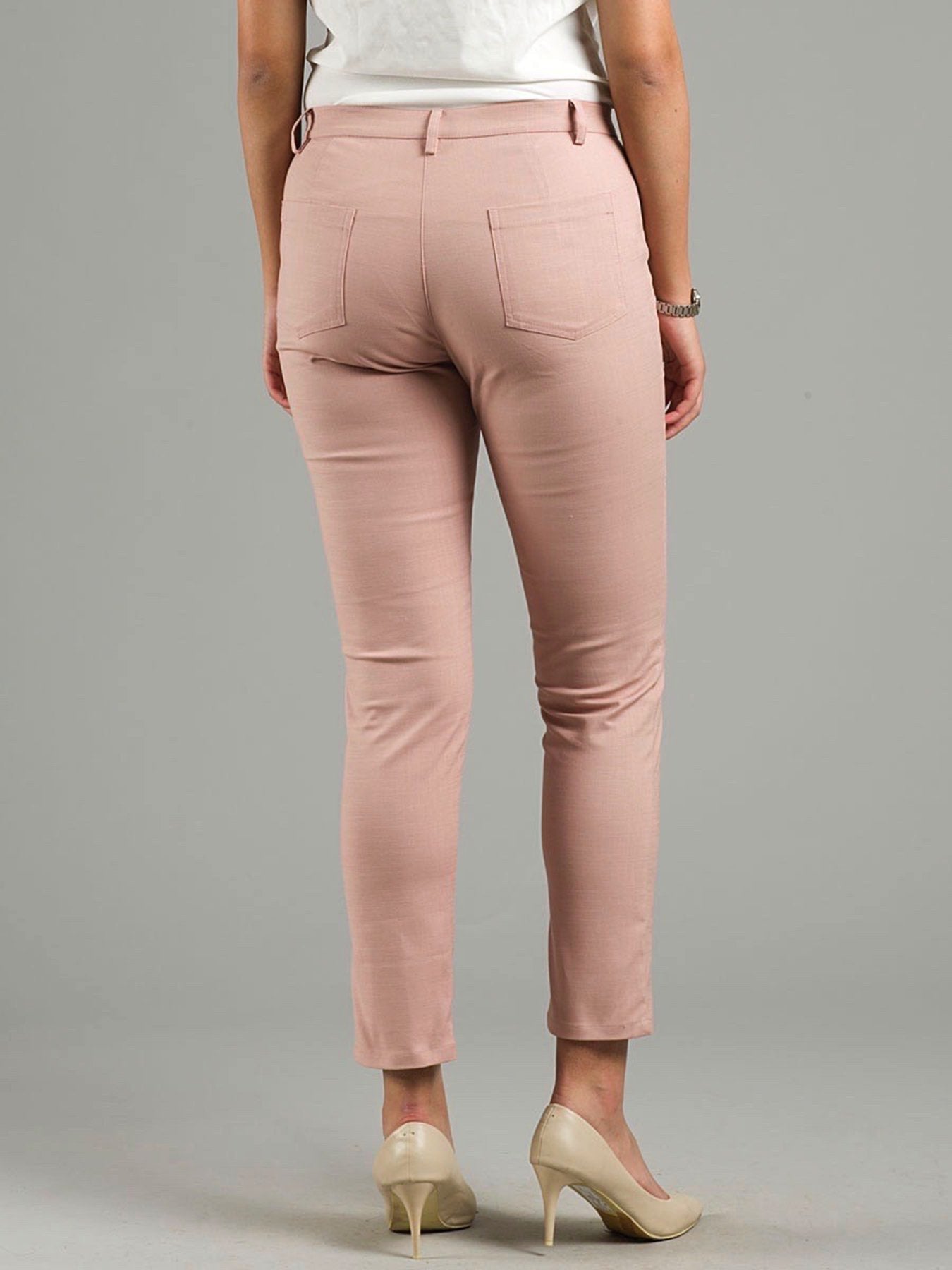 Essential Cropped Linen Trousers - Pink