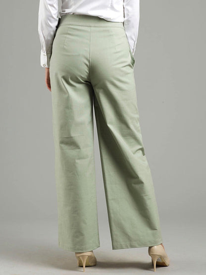 Wide Leg Linen Pants - Sage Green