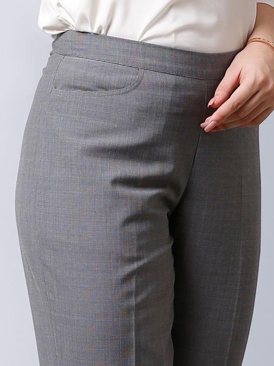 Formal Straight Fit Pants With Front Crease - Grey
