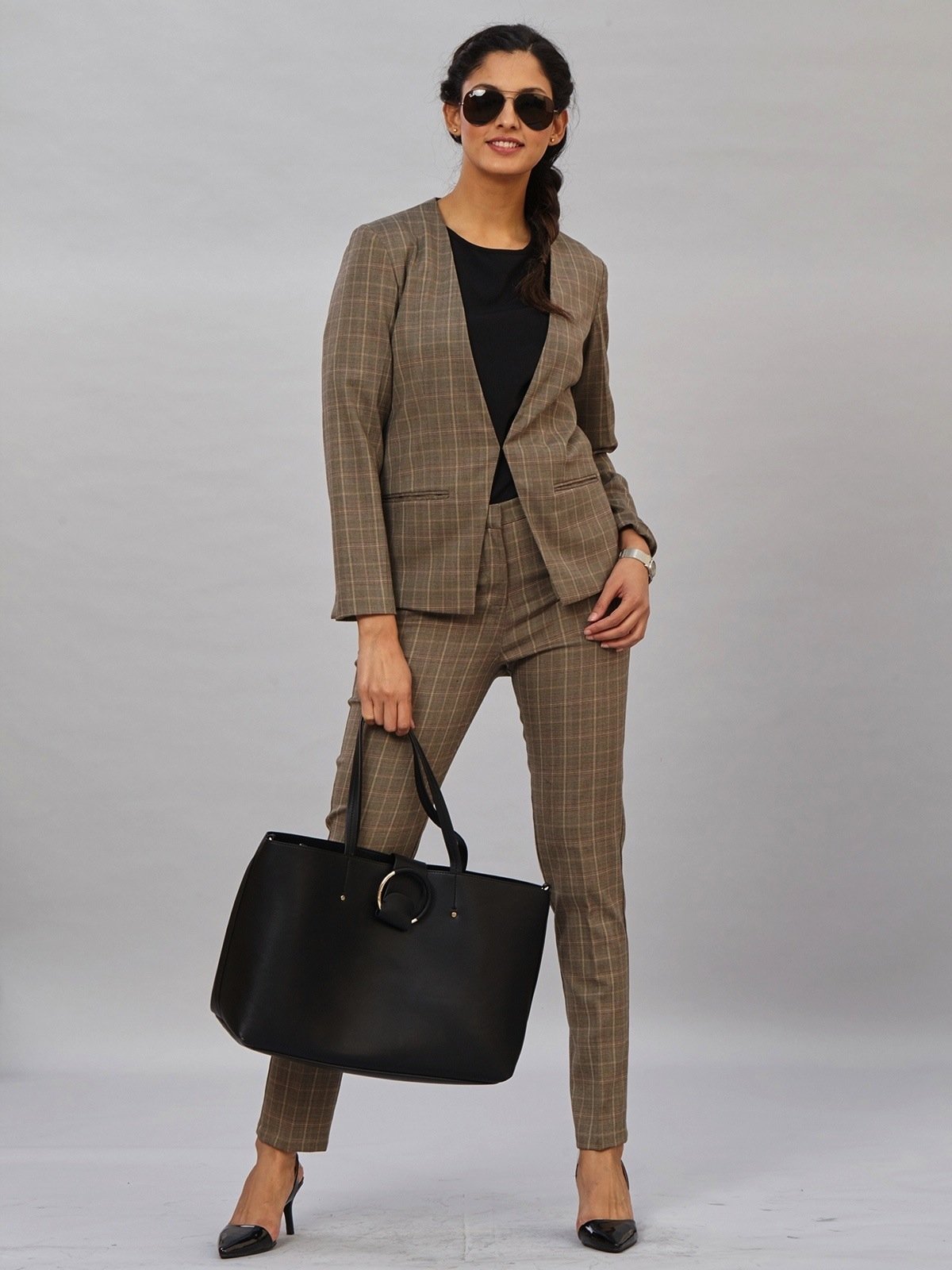 Essential Formal Trouser - Brown Check