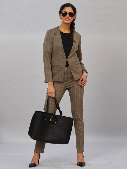 Essential Formal Trouser - Brown Check