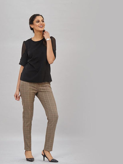 Essential Formal Trouser - Brown Check
